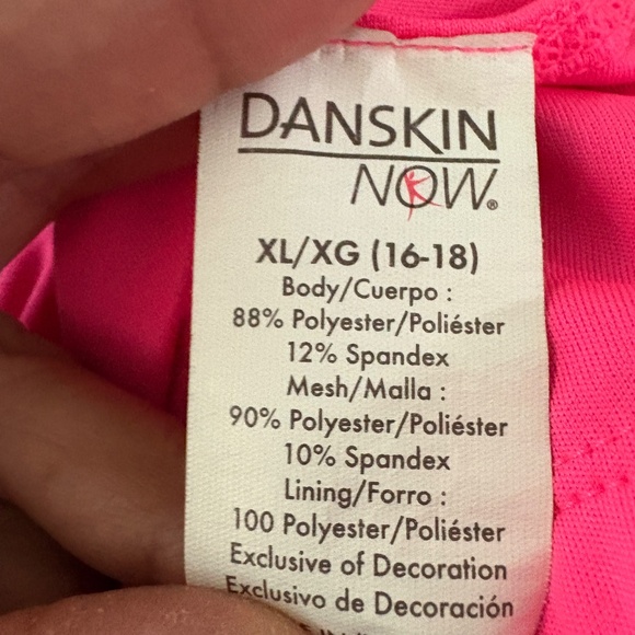 Danskin Now Tank Top Shelf Bra Splatter Print Black Pink Racerback XL Dri-More - Picture 7 of 7